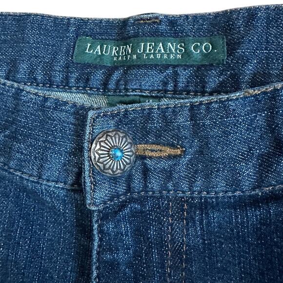 Lauren Jeans Co Ralph Lauren Women's Southwest Beaded Blue Denim Jeans Size 14 - Picture 4 of 16